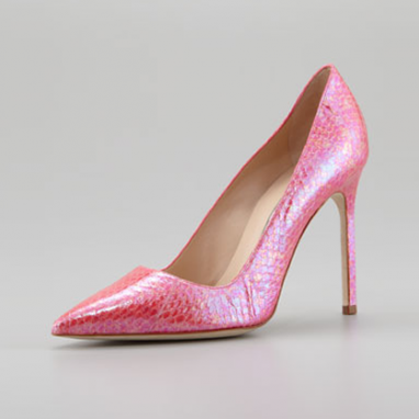 Pink Snakeskin Pump