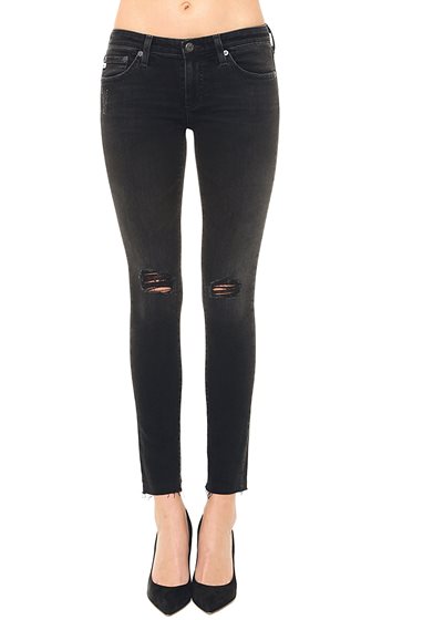 Destroyed Black Ankle Jean