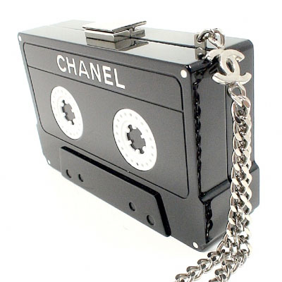 CHANEL Lucite Cassette Clutch Black 212815
